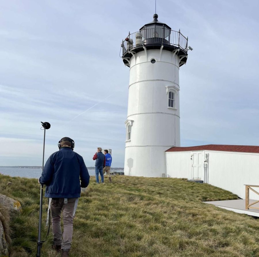 The film crew at the Nubble