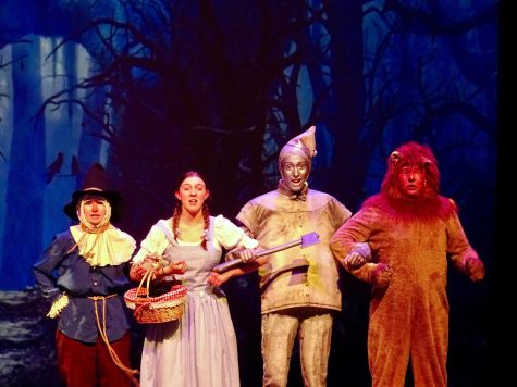 Dorothy and friends played by Aspen Davis, Jackie Fulmer, John Hopkins, and Carter Short from left to right