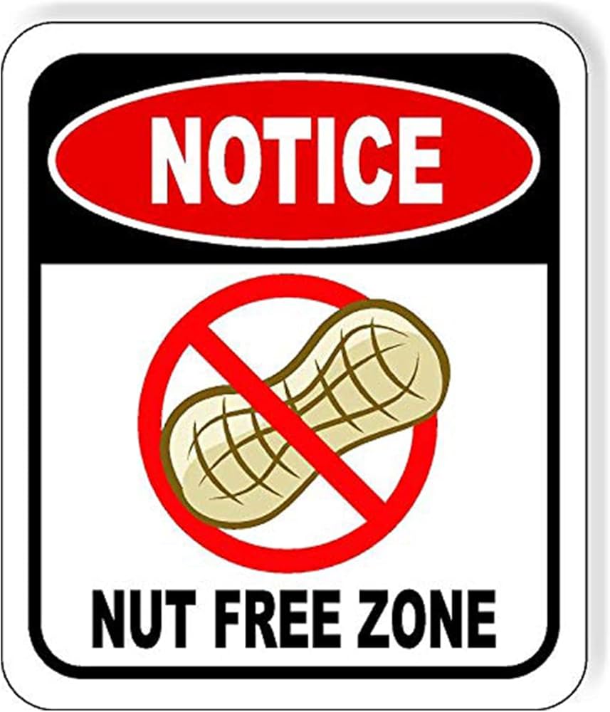 Generic notice for a nut-free zone.